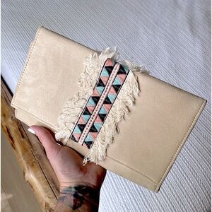 NWOT Suede Clutch